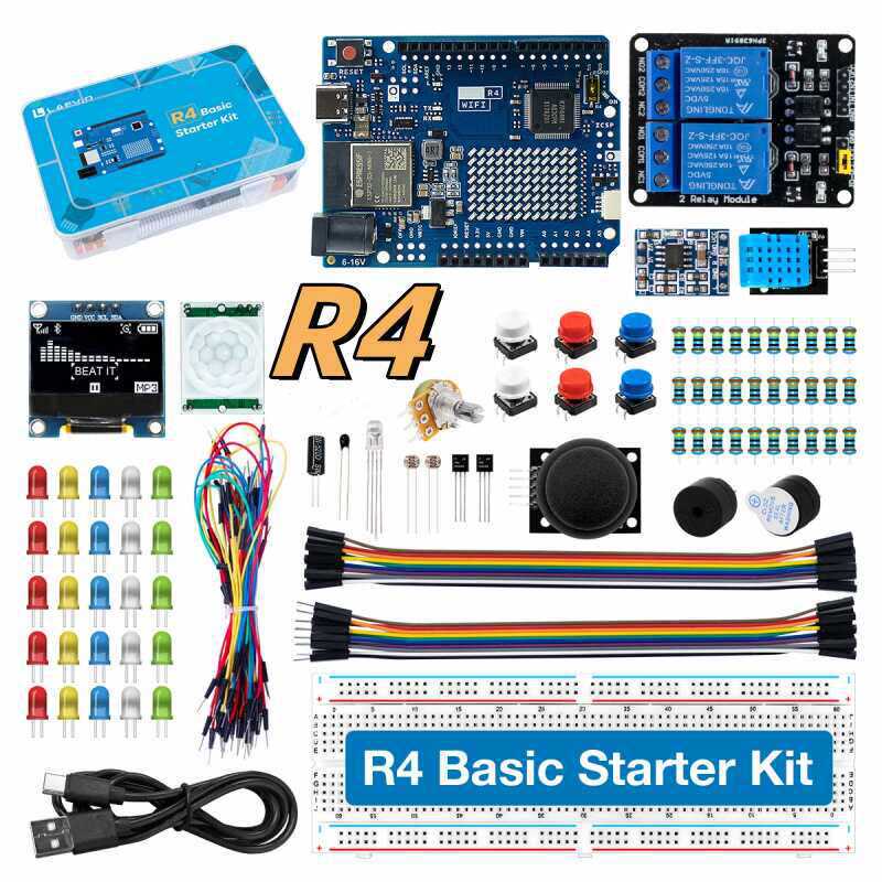 Diy Electronics Components Kit - UNO R4 WiFi Compatible Development Starter