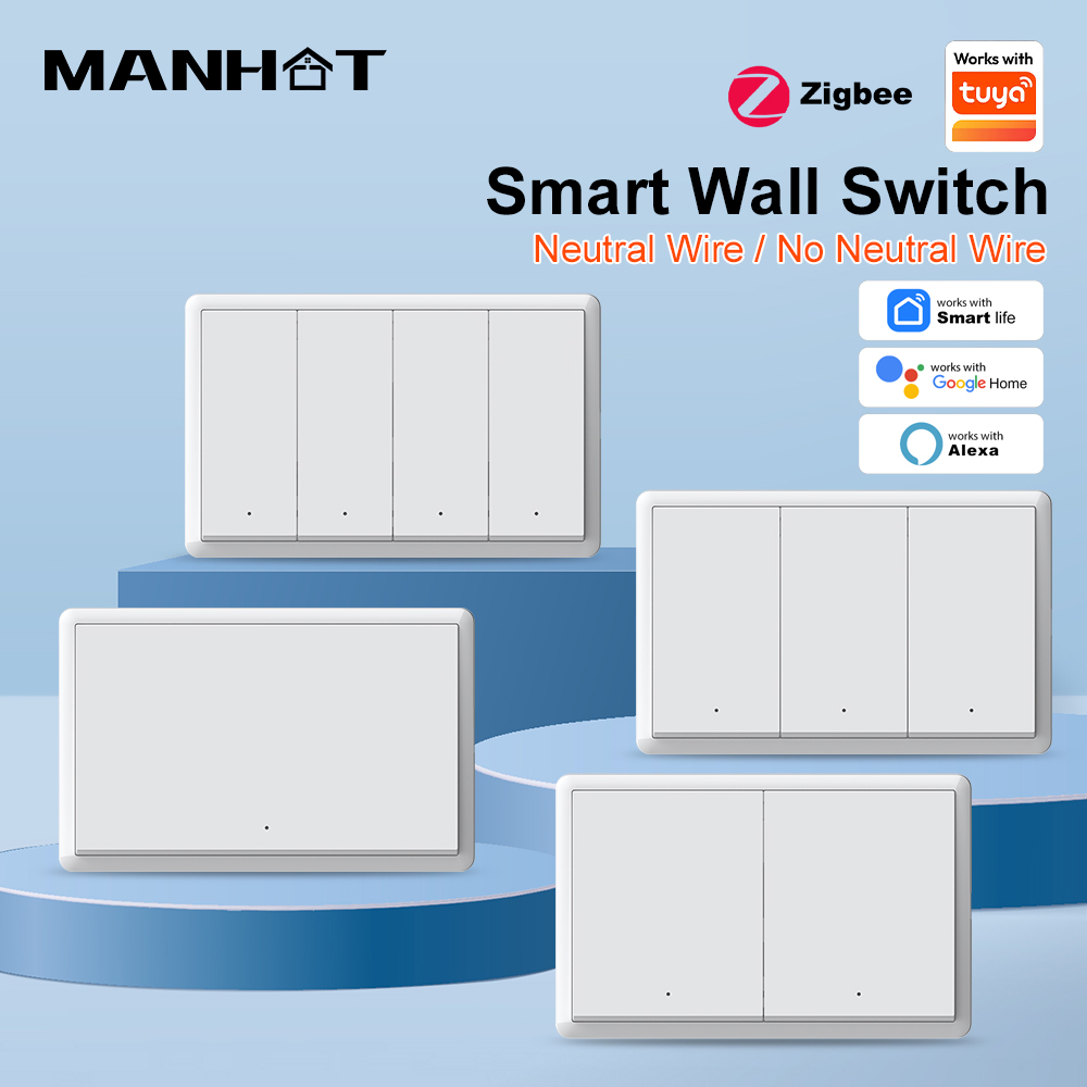Push Button Tactile - MANHOT ZigBee3.0 Smart Switch No Neutral