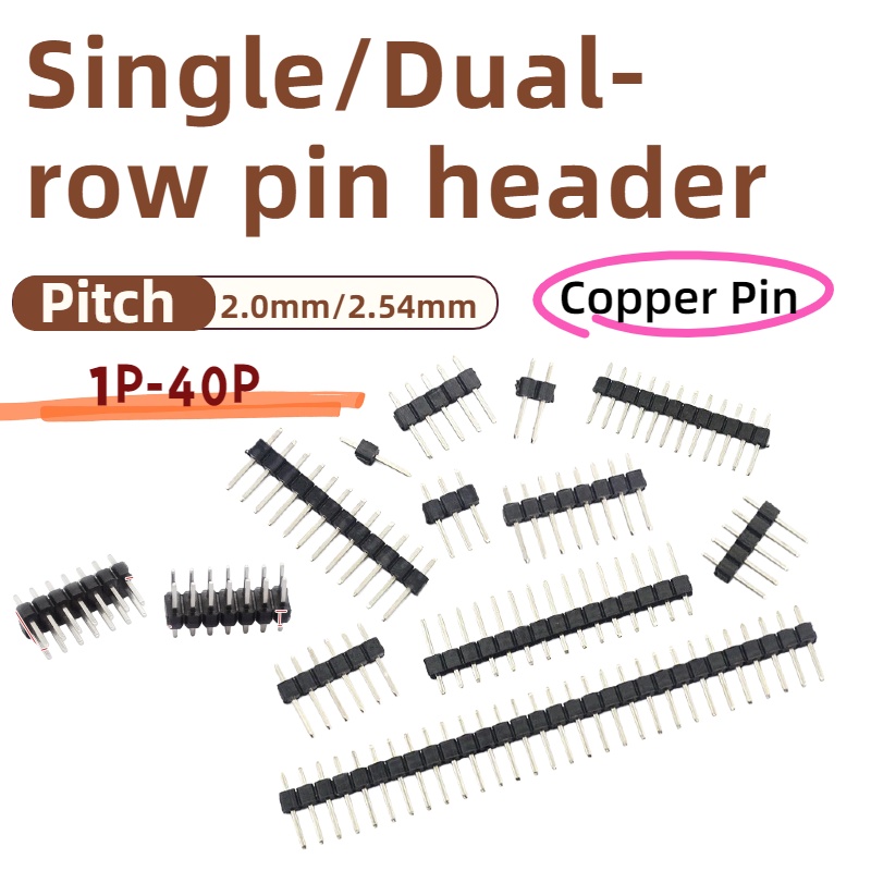 10PCS, 2.54mm Pitch Single/Dua - Male Female Header Pin ulasan dan harga