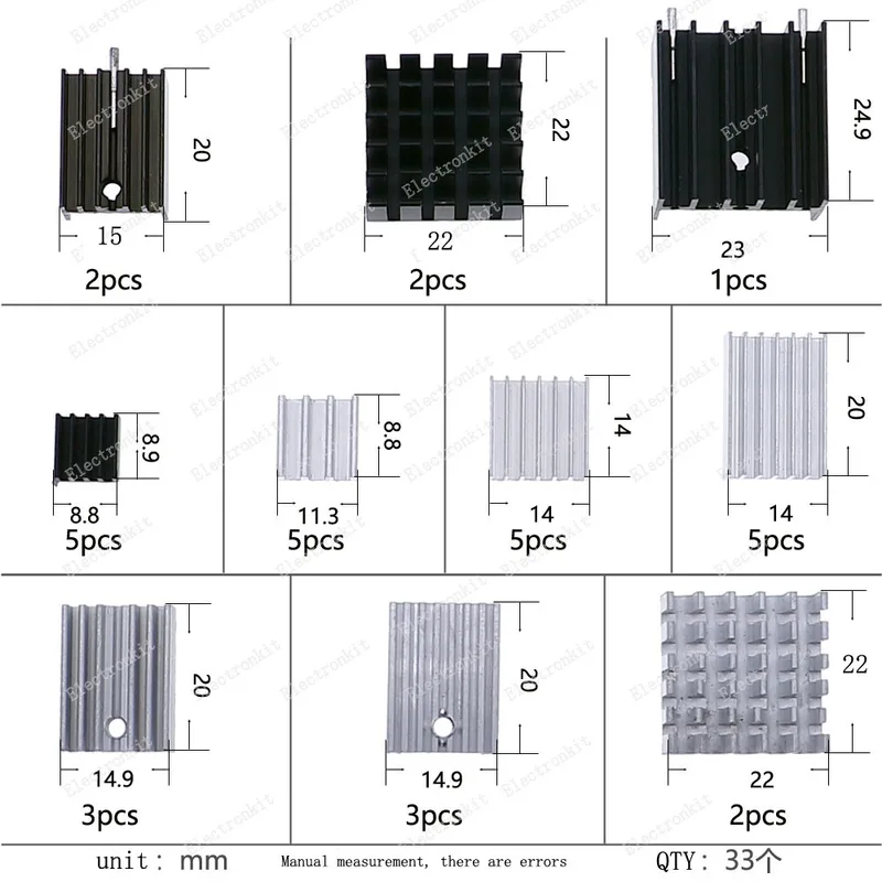 33pcs Heatsink Kit Cooler Heat - Mosfet Transistor Set ulasan dan harga