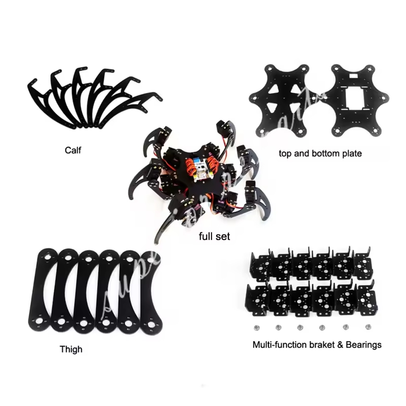 18 DOF Aluminium Hexapod Spide - Diy Robot Electronics Kit ulasan dan harga