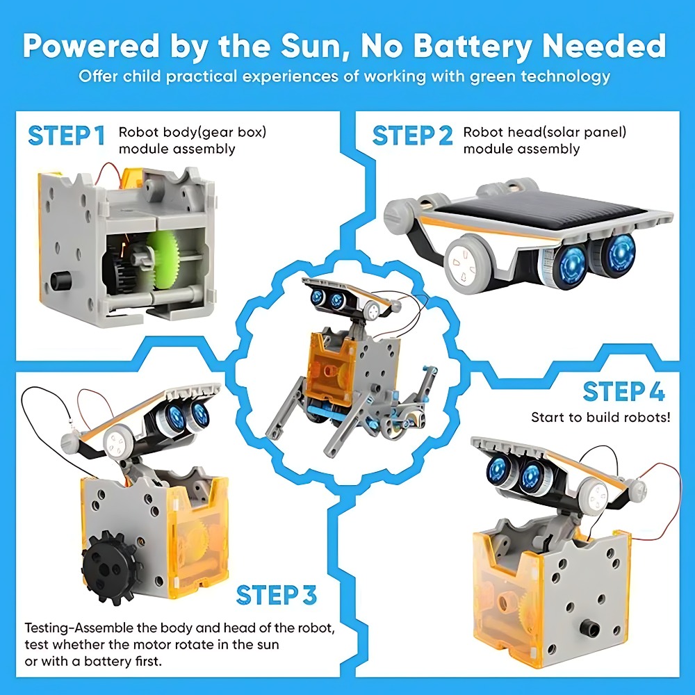 Solar Robot Building Blocks 12 - Diy Robot Electronics Kit ulasan dan harga