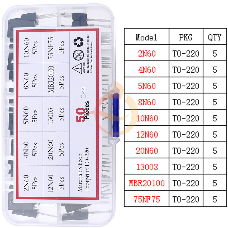 50Pcs 10Values TO-220 Mosfet F - Mosfet Transistor Set ulasan dan harga